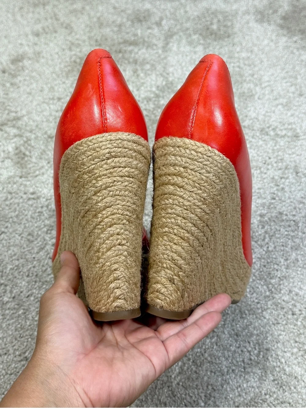 Schutz Women’s Wedges Heels Shoes Peep Toe in Orange 9